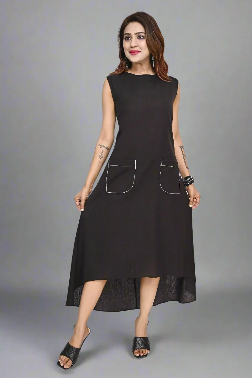ワンピース Cotton Sleeveless Dress - Navy Sophia 1/4 Zip Sleeveless Sweatshirt Dress | Women's Dresses