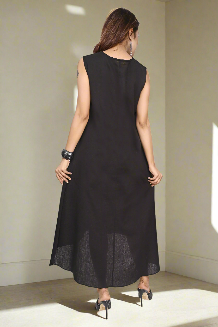 ワンピース Cotton Sleeveless Dress - Navy Sophia 1/4 Zip Sleeveless Sweatshirt Dress | Women's Dresses