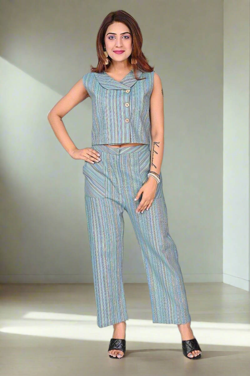 Premium Cotton Stripe Co-ord Set for Women