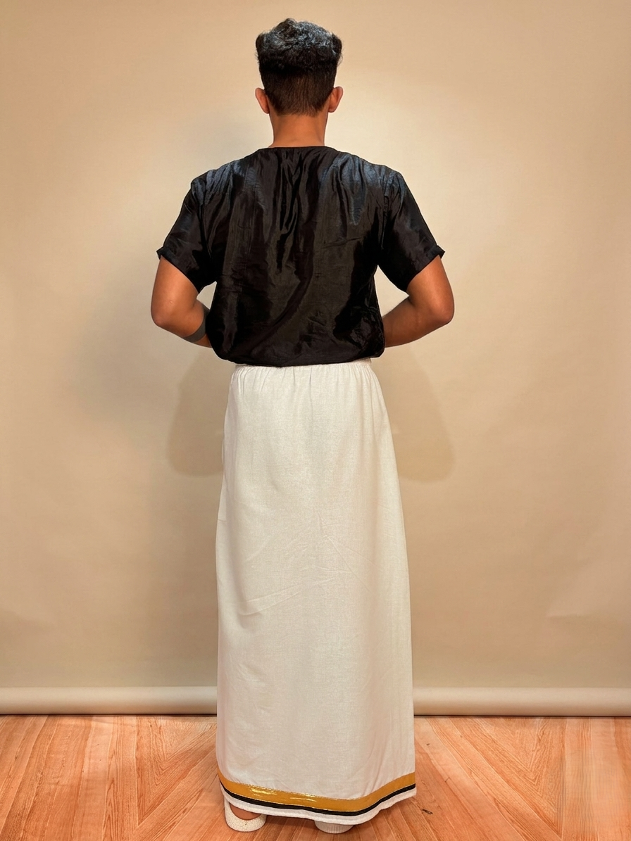 Men Silk Black Colour Kurta. - Image 5
