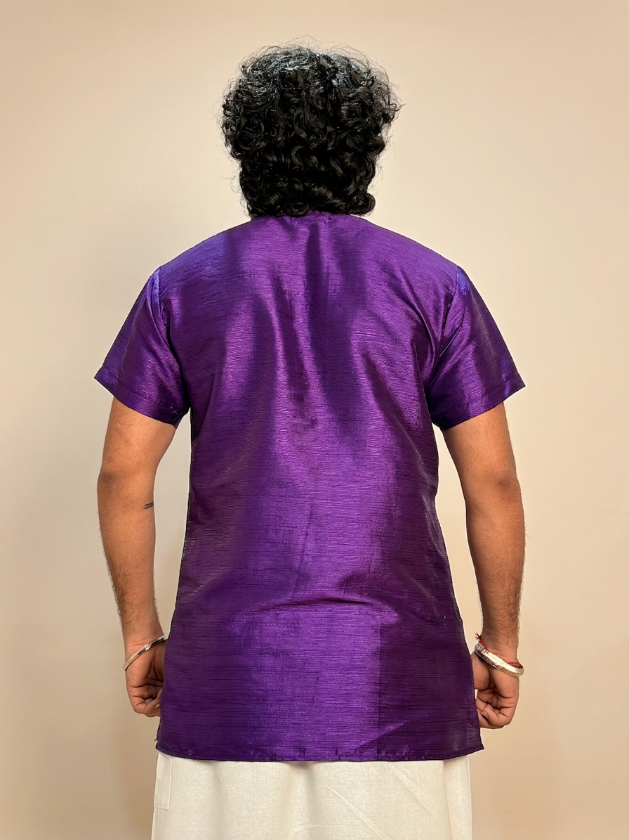 Men Royal Purple Colour Mulbery Kurta. - Image 8