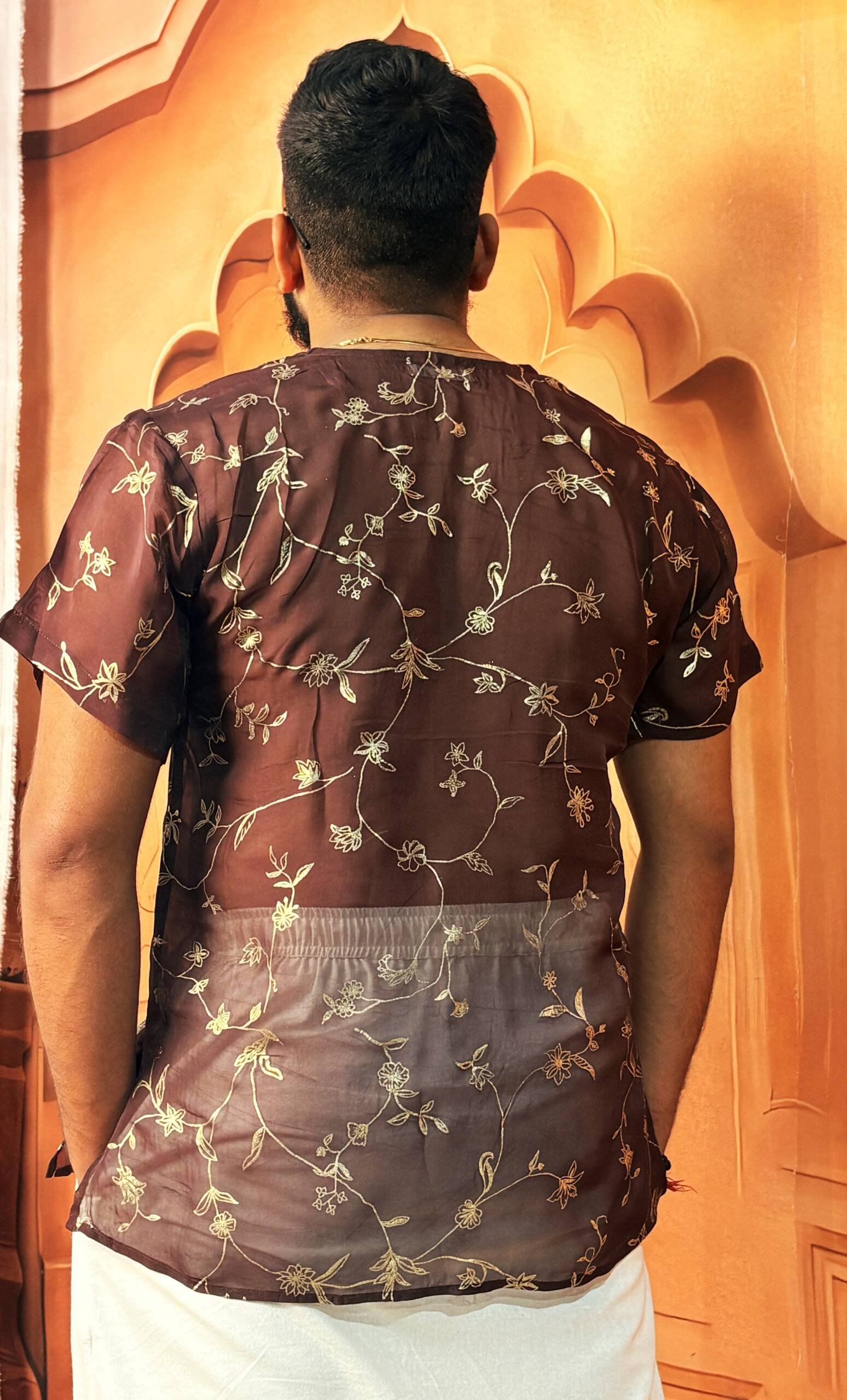 Men Silk Coffe Brown Colour Kurta. - Image 6