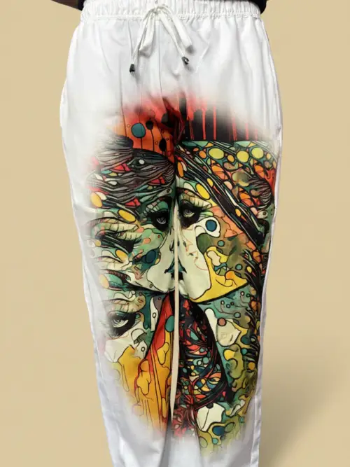 Men White Expression Face Print Pajama