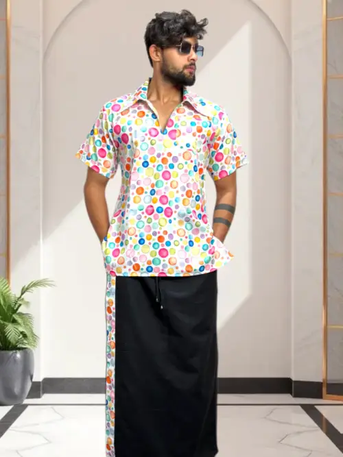 Men Black Color With Heritage Stripe Pajamalungi
