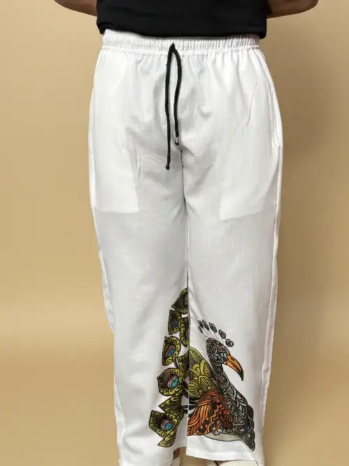 Men Peacocok Print Pajama