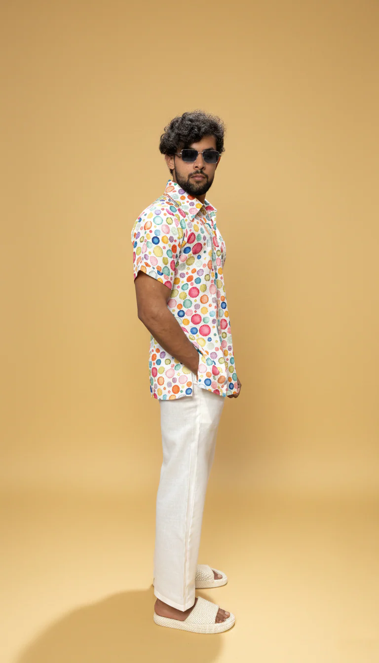 Men Multi Color Polka Dot – Short Sleeve - Image 3