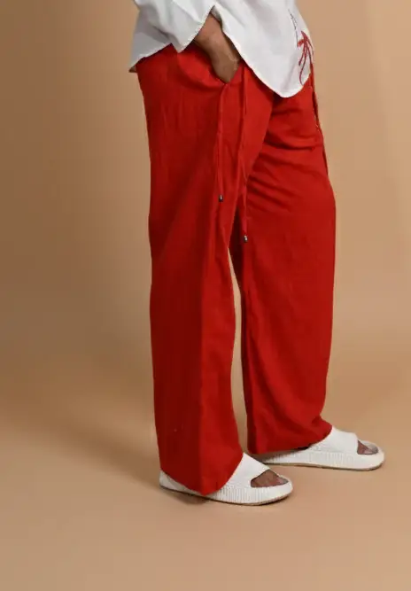 Red Cotton Pajama For Men
