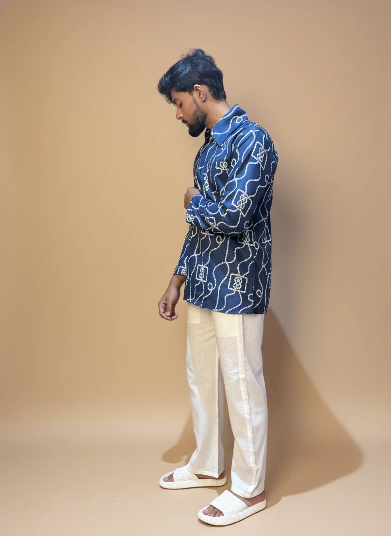 Men printed Indo fusion kurta - Image 2