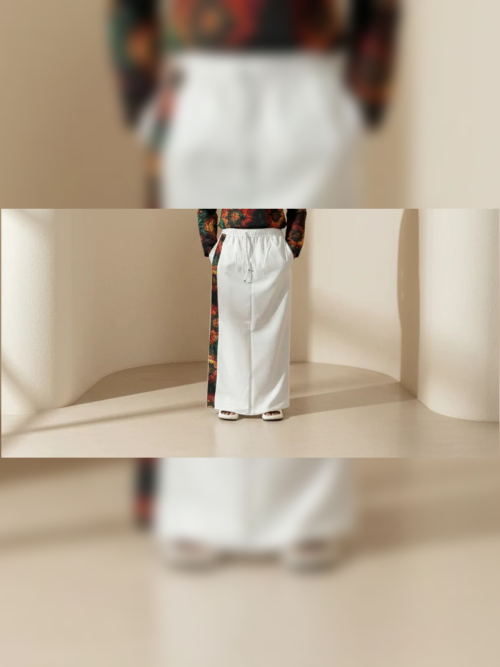 Men’s White Cotton Contrast Stripe Pajamalungi