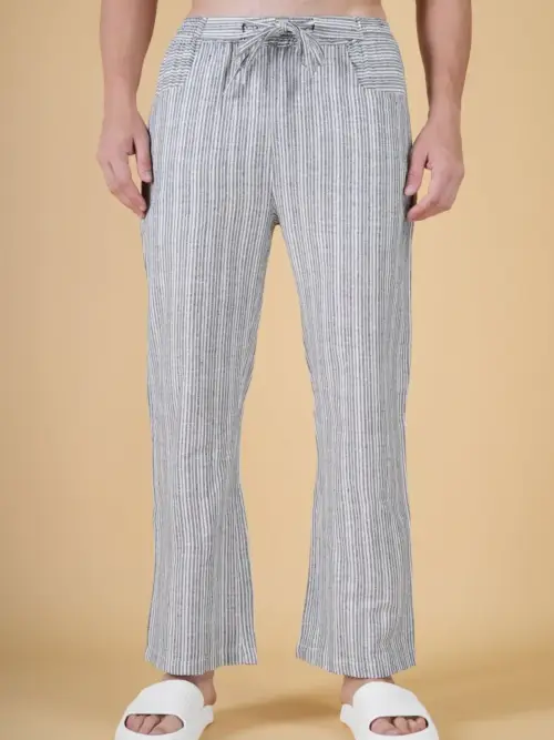 Men Grey Stripe Pajama