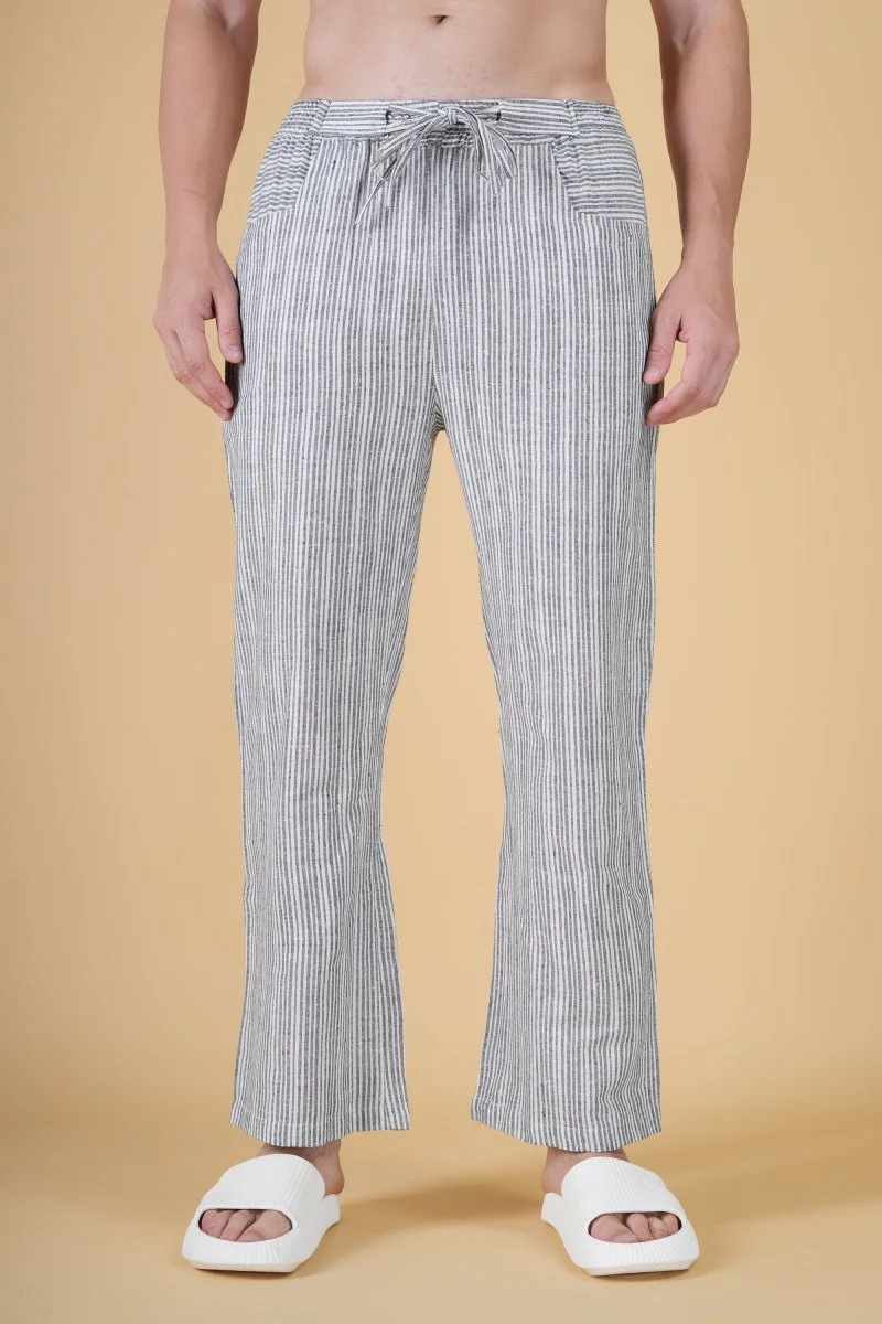 Men Grey Stripe Pajama