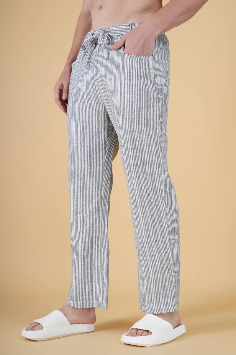 Men Grey Stripe Pajama - Image 3