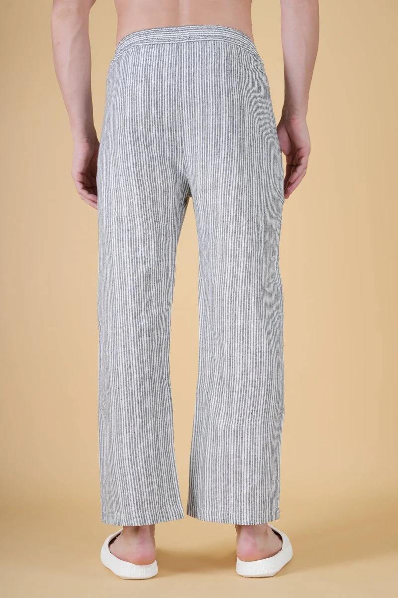 Men Grey Stripe Pajama - Image 4