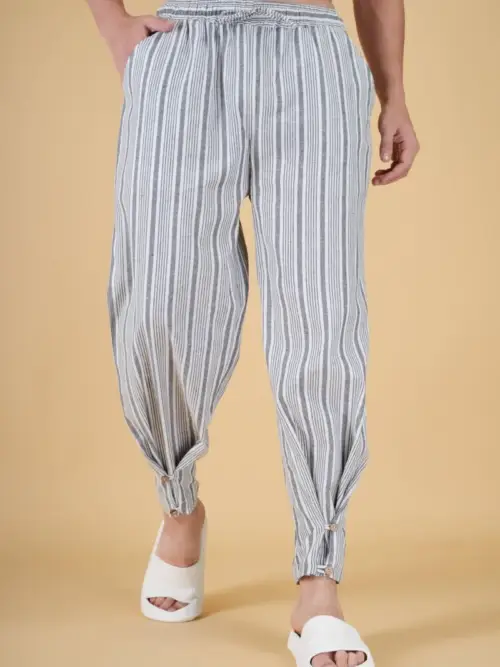 Men Grey Stripe Jogger Pajama