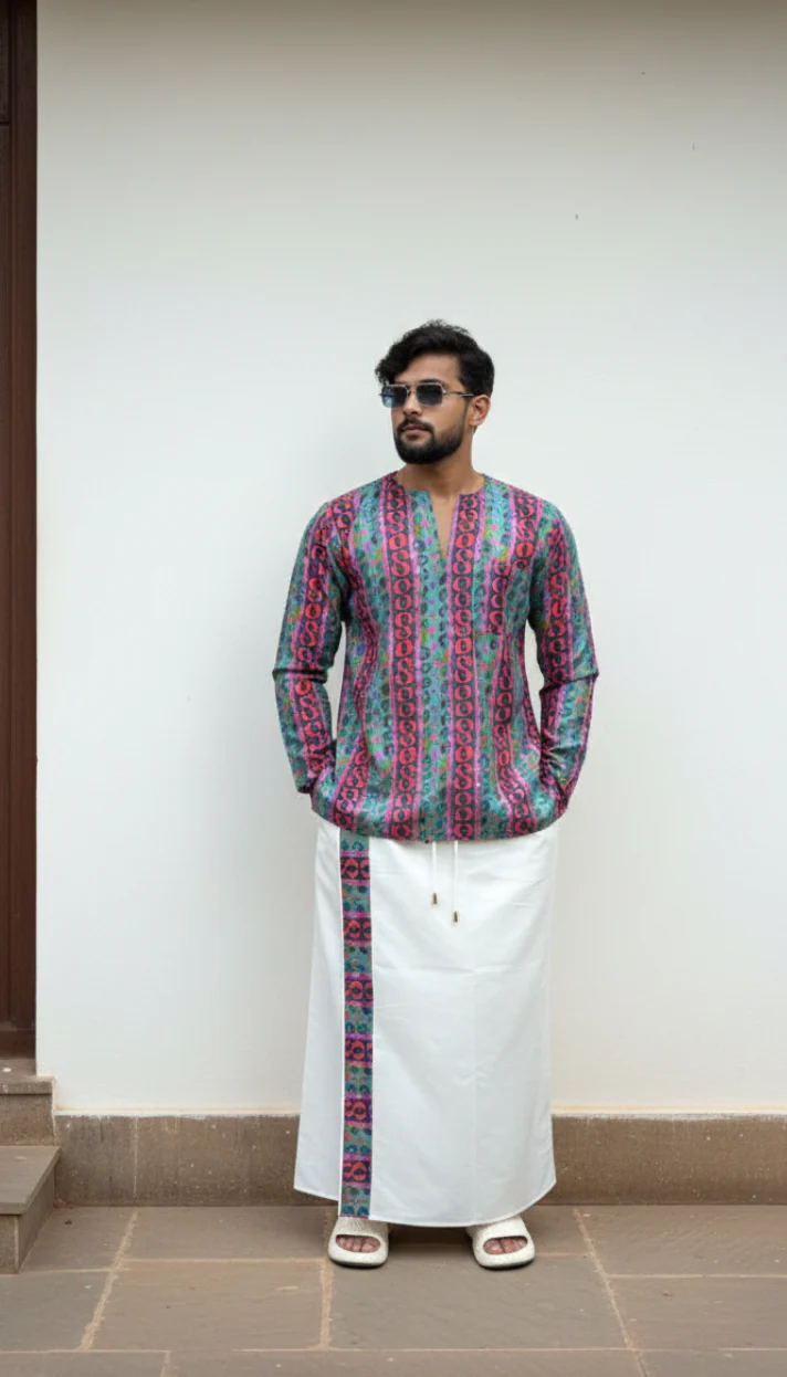 Men Vertical Multicolor Pattern – Full Sleeve - Image 2