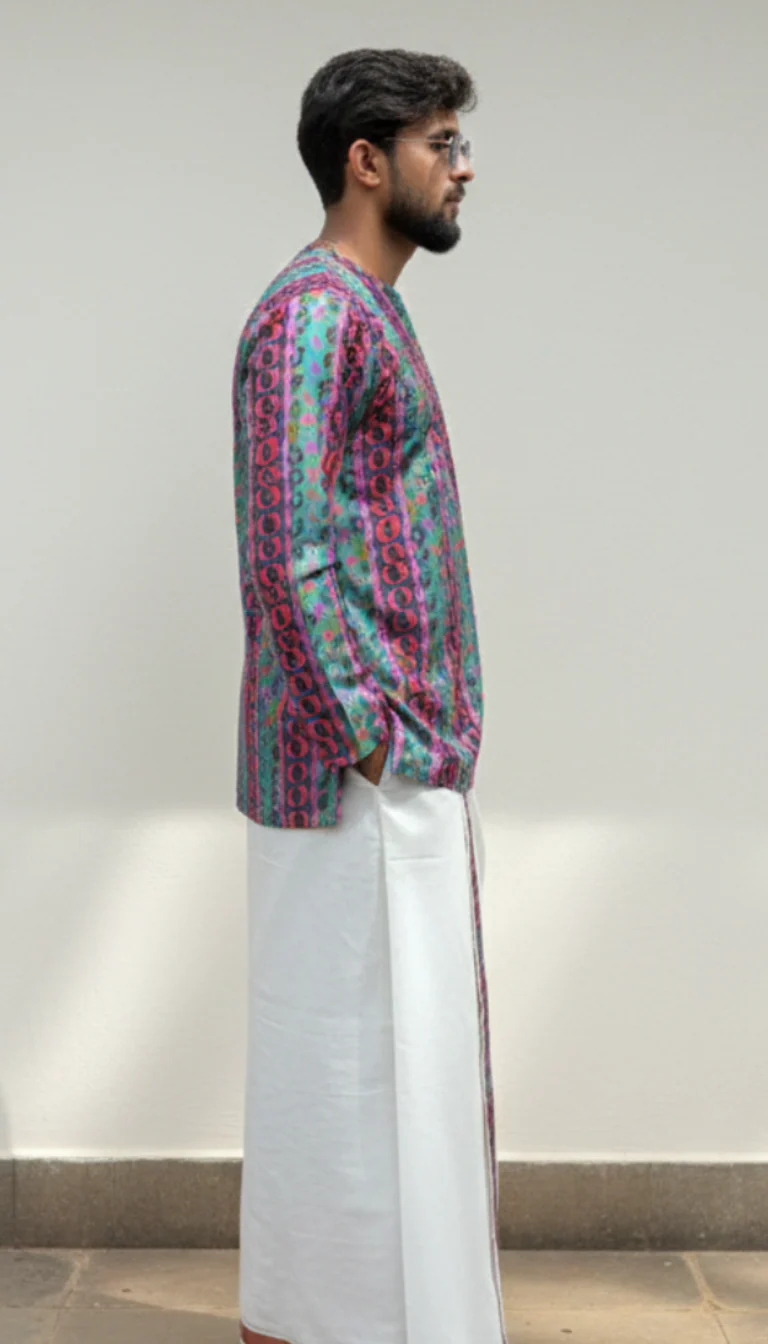 Men Vertical Multicolor Pattern – Full Sleeve - Image 3