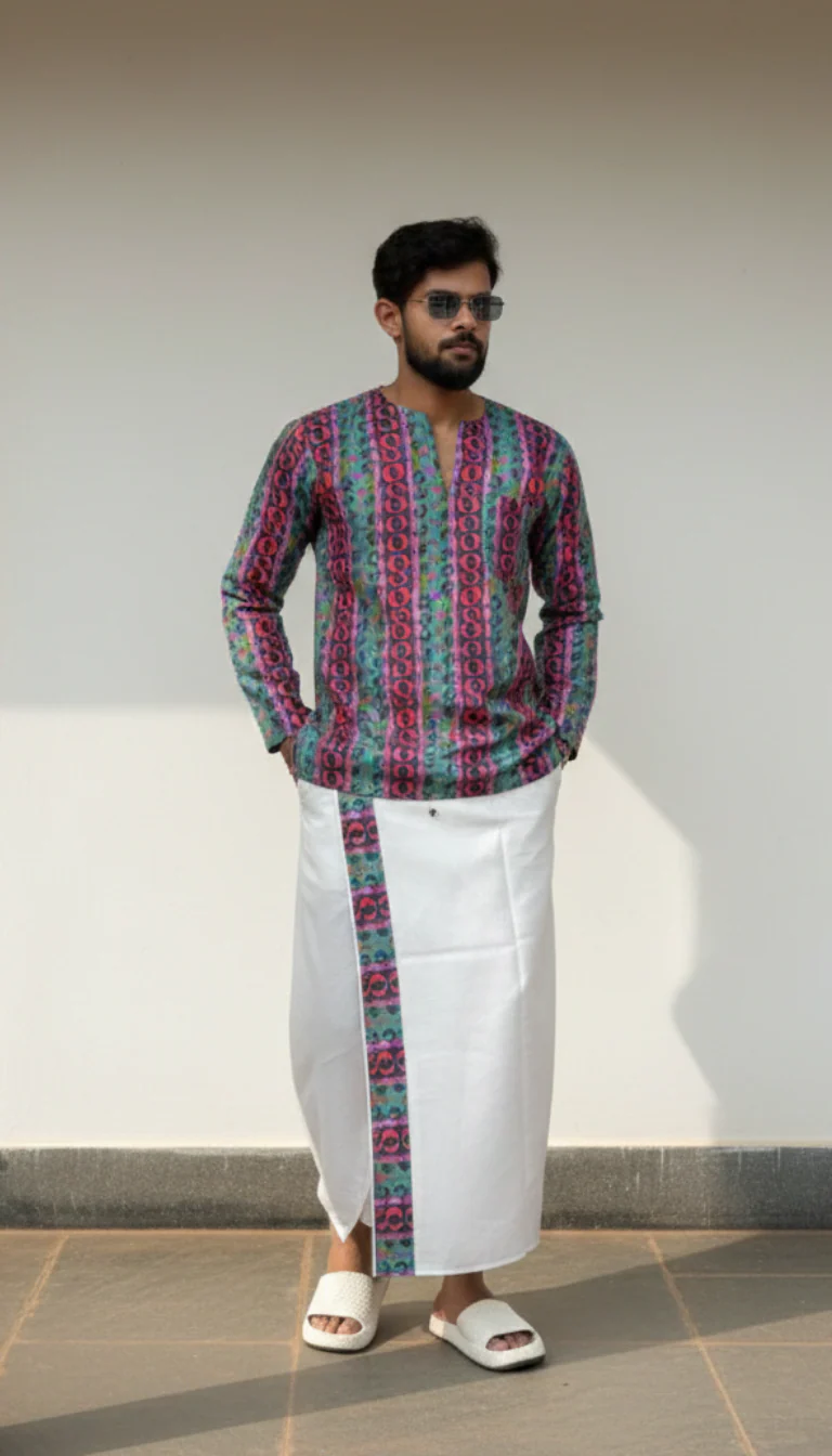 Men Vertical Multicolor Pattern – Full Sleeve - Image 4