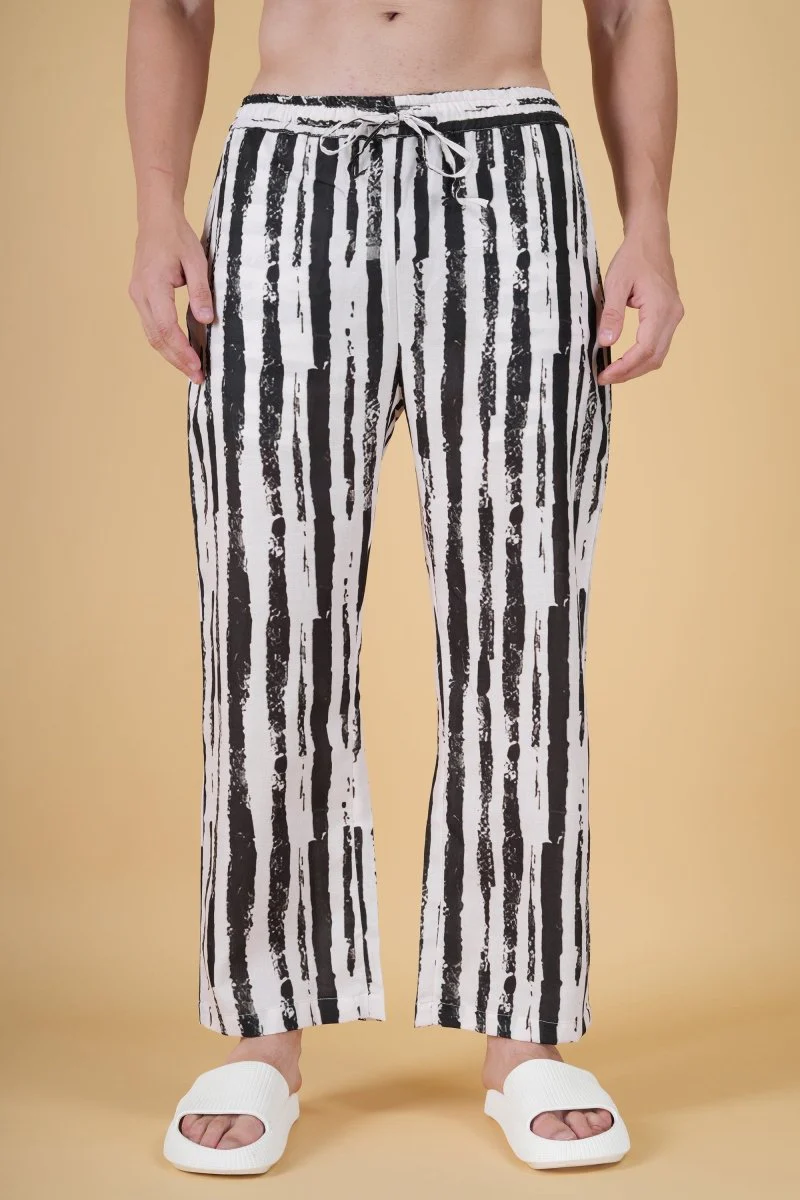 Black & White Brush Stripe Pajama - Image 9