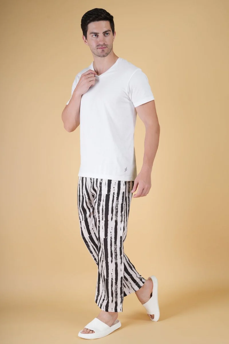 Black & White Brush Stripe Pajama - Image 7