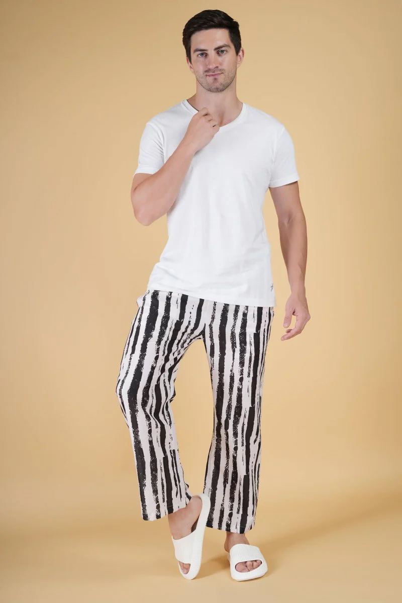 Black & White Brush Stripe Pajama - Image 8
