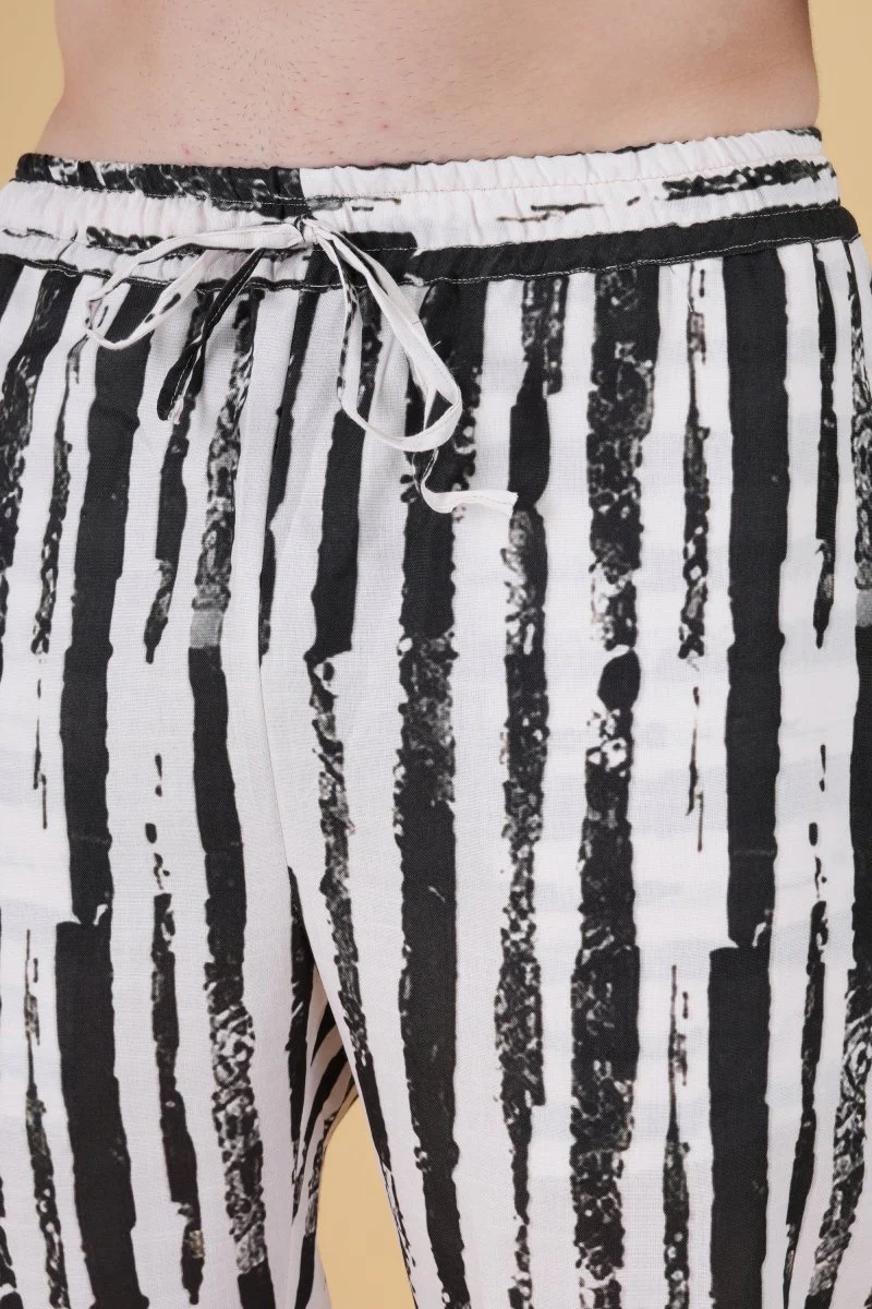 Black & White Brush Stripe Pajama - Image 4