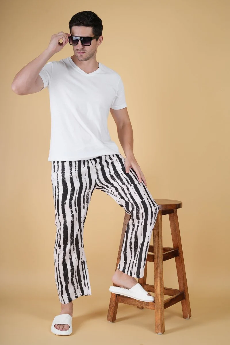 Black & White Brush Stripe Pajama - Image 2
