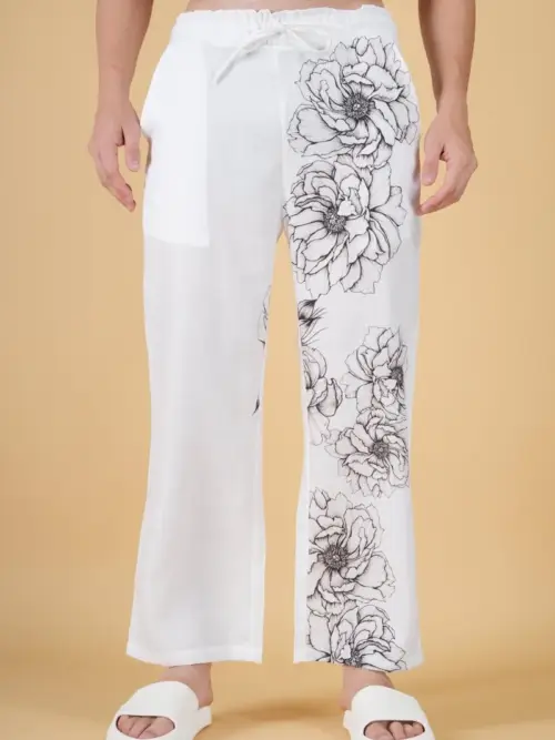 Floral Print White Pajama