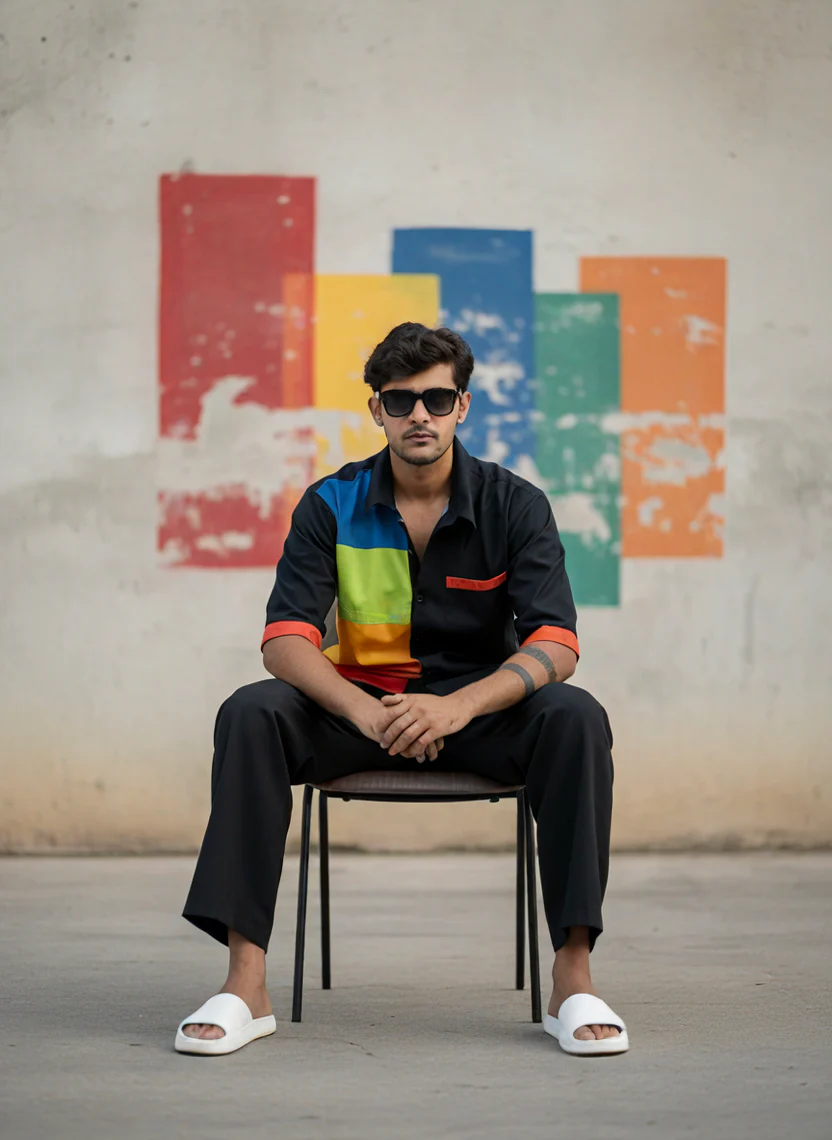 Rainbow Color Stripe kurta for Men - Image 4