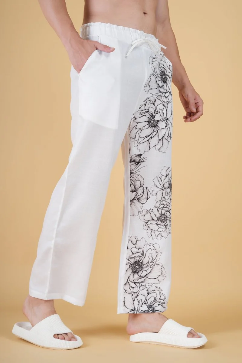 Floral Print White Pajama - Image 5