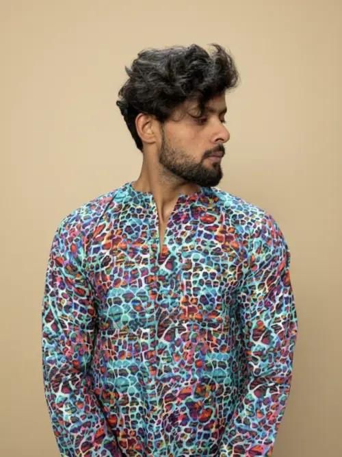 Men’s Multicolor Abstract Printed Kurta