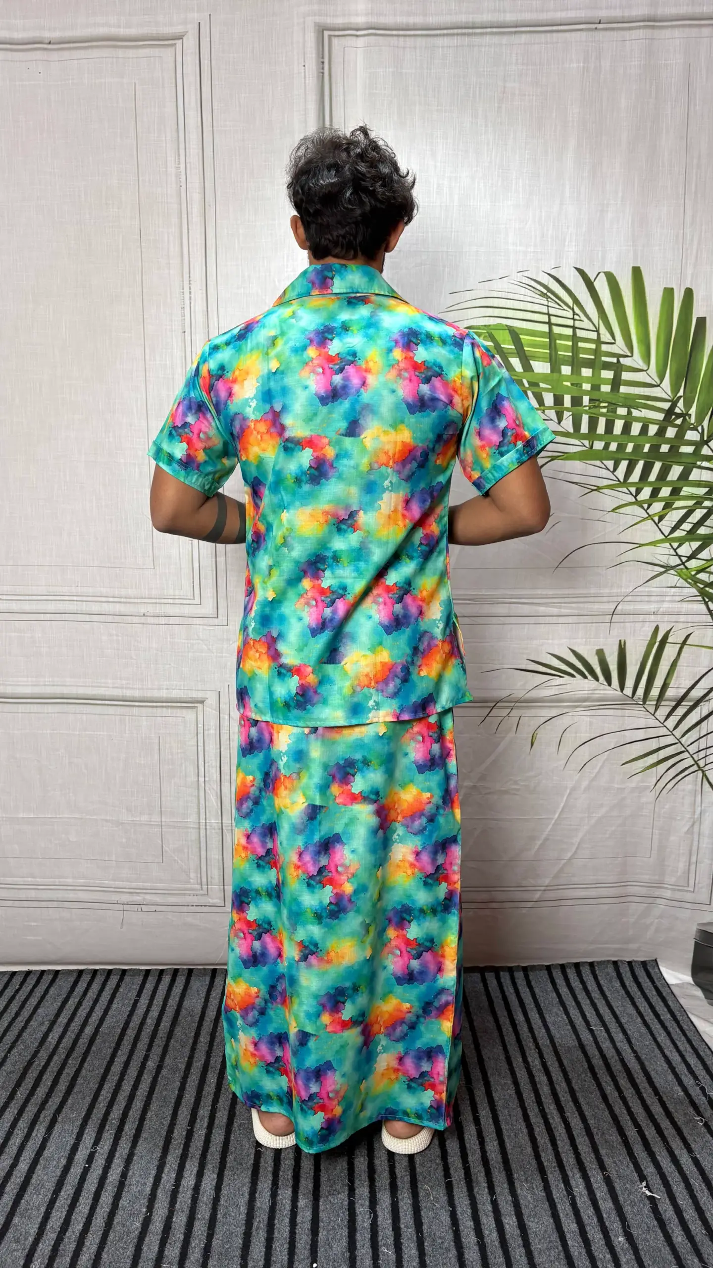 Men Watercolor Abstract Print pajamalungi - Image 5