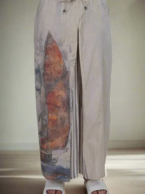 Men Beige Pajamalungi with digital print