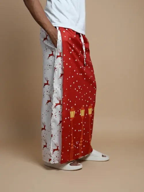 Red Snow/Lamppost Pajamalungi for Men
