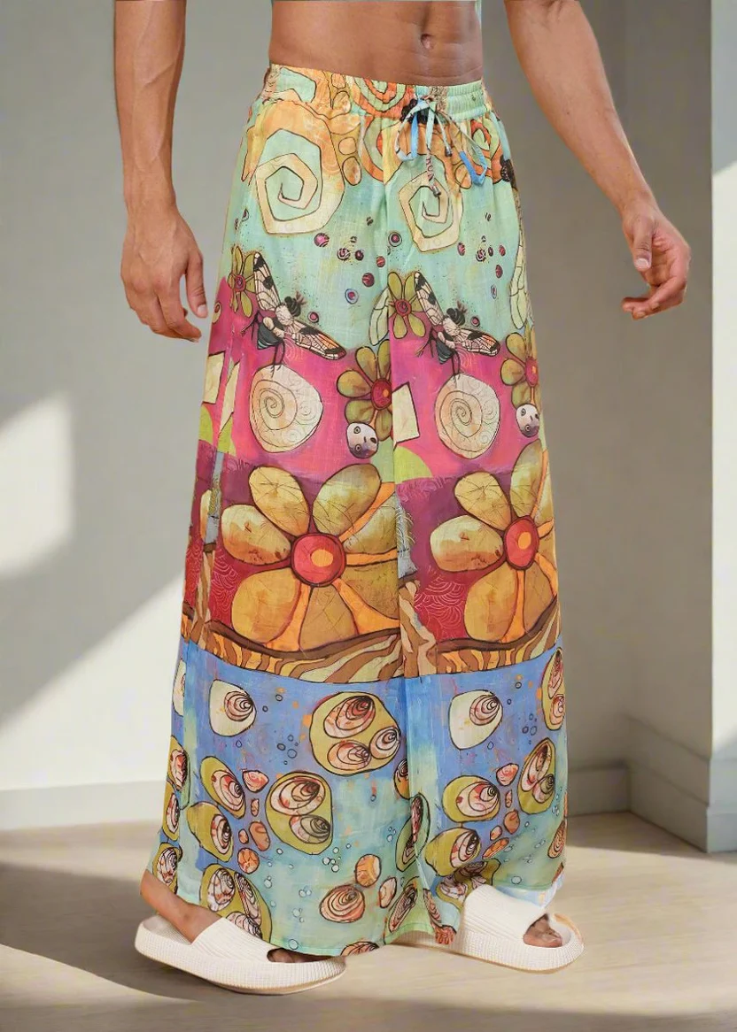 Boho Floral & Ocean Shell Pajamalungi - Image 3