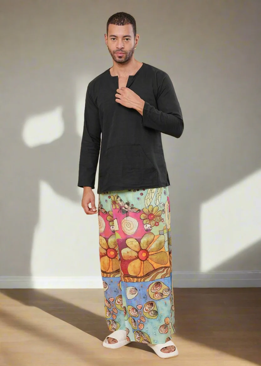 Boho Floral & Ocean Shell Pajamalungi - Image 2