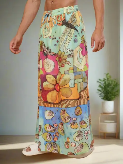 Boho Floral & Ocean Shell Pajamalungi