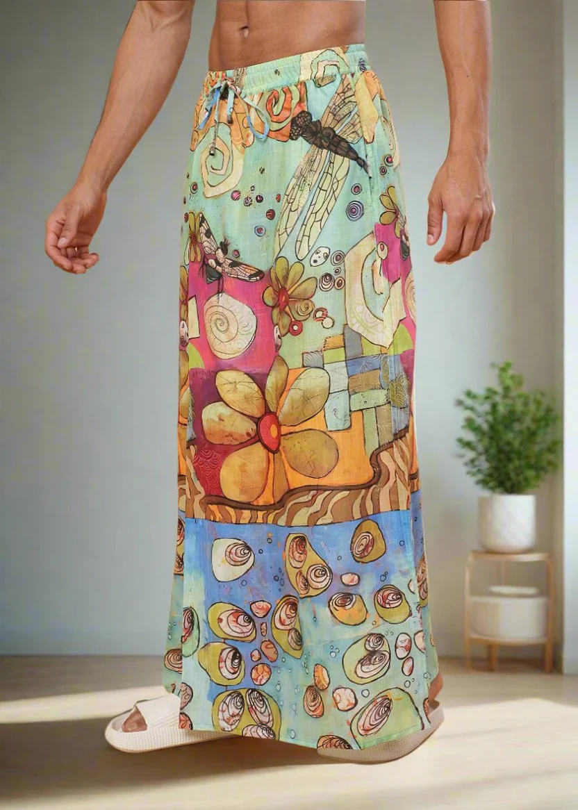 Boho Floral & Ocean Shell Pajamalungi