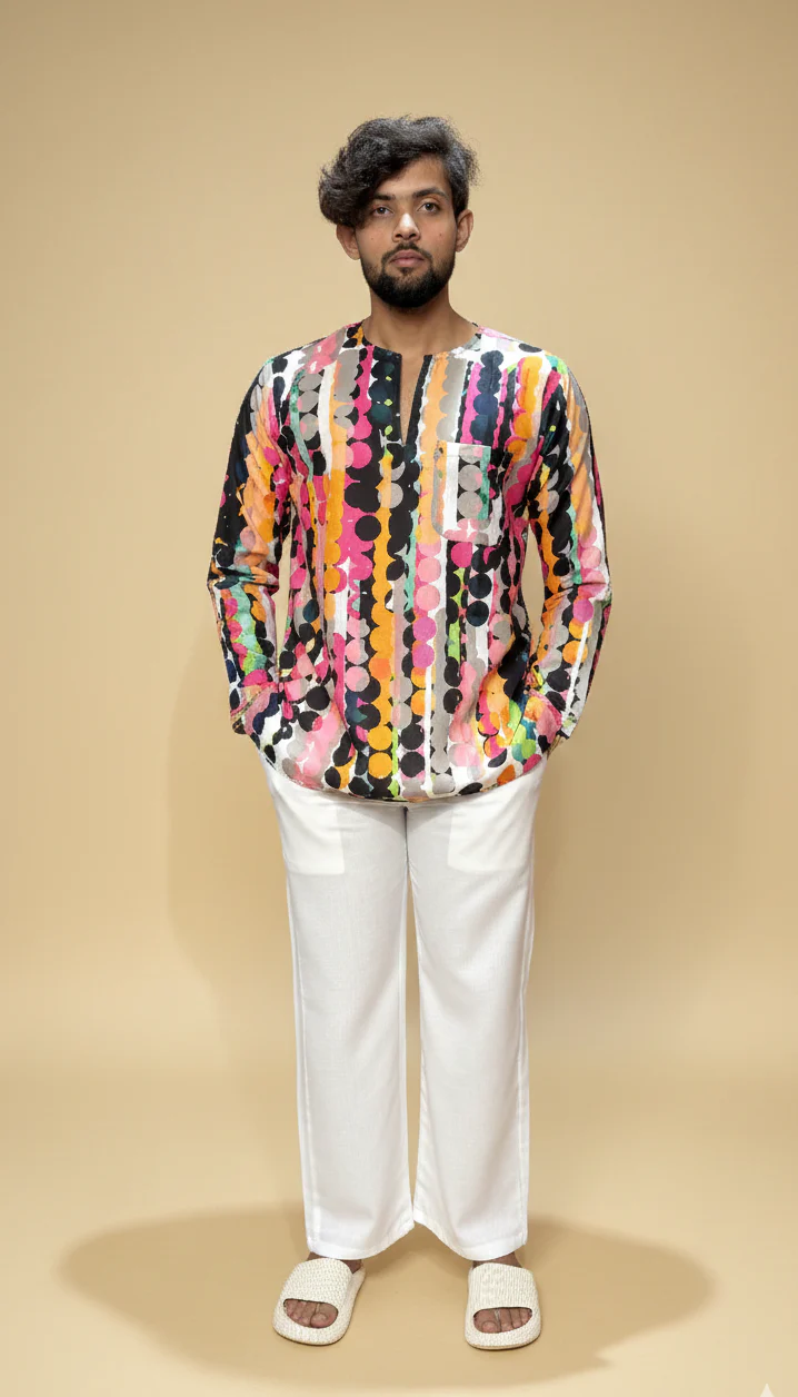 Men’s Abstract Design Casual Kurta - Image 6