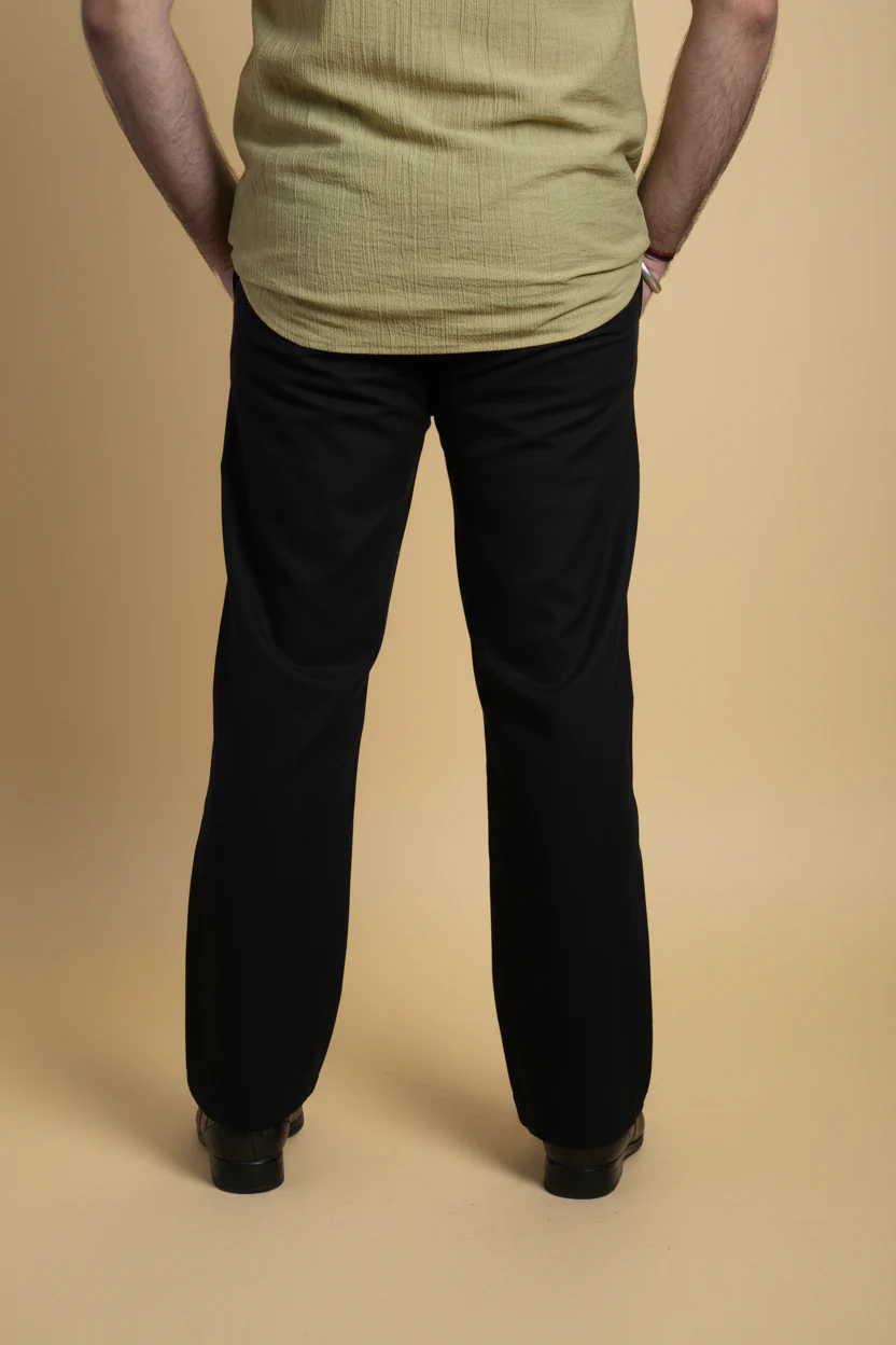 Men Mid Rise Black Colour Cotton Lounge Pajama Pant - Image 5