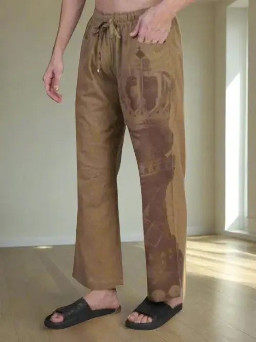 Brown Chess King Print Pajama