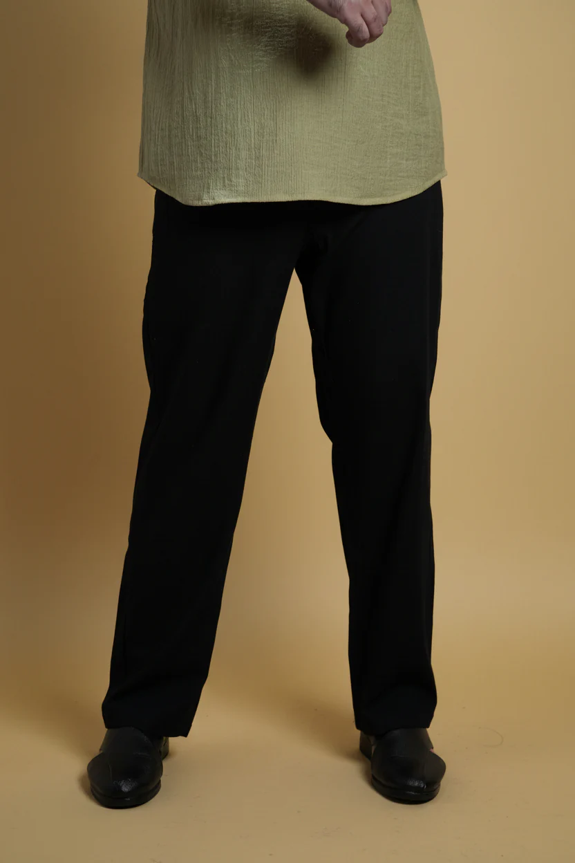 Men Mid Rise Black Colour Cotton Lounge Pajama Pant - Image 6