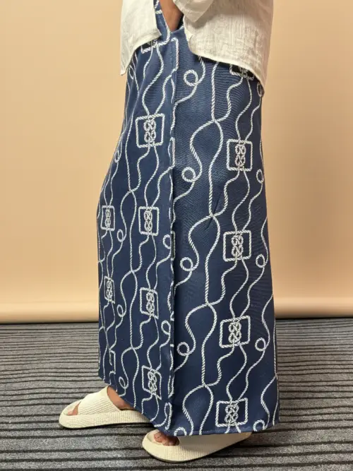 Men Blue Block Print Style Pajamalungi