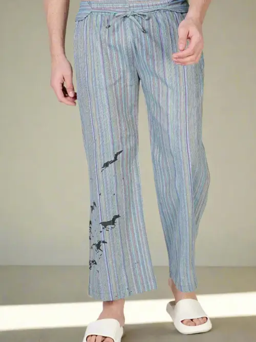 Breezy Stripe Horse Print Lounge Pants