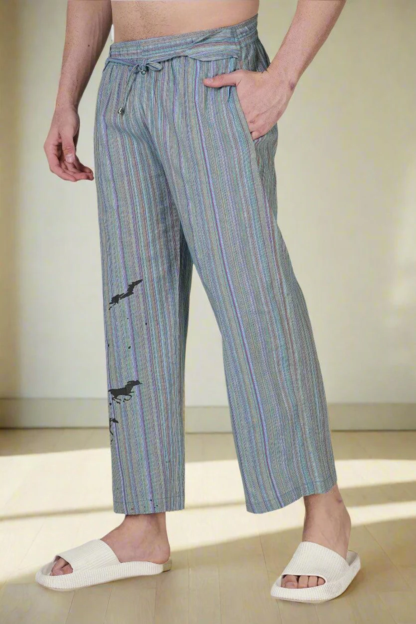 Breezy Stripe Horse Print Lounge Pants - Image 3
