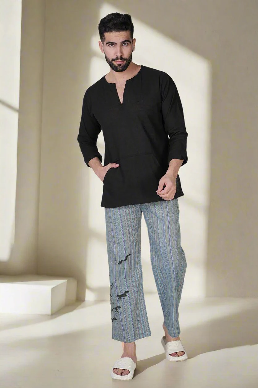 Breezy Stripe Horse Print Lounge Pants - Image 5