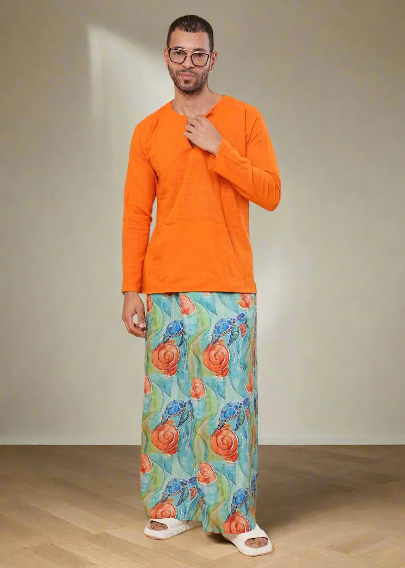 Men Tortoise Print Pajamalungi - Image 3