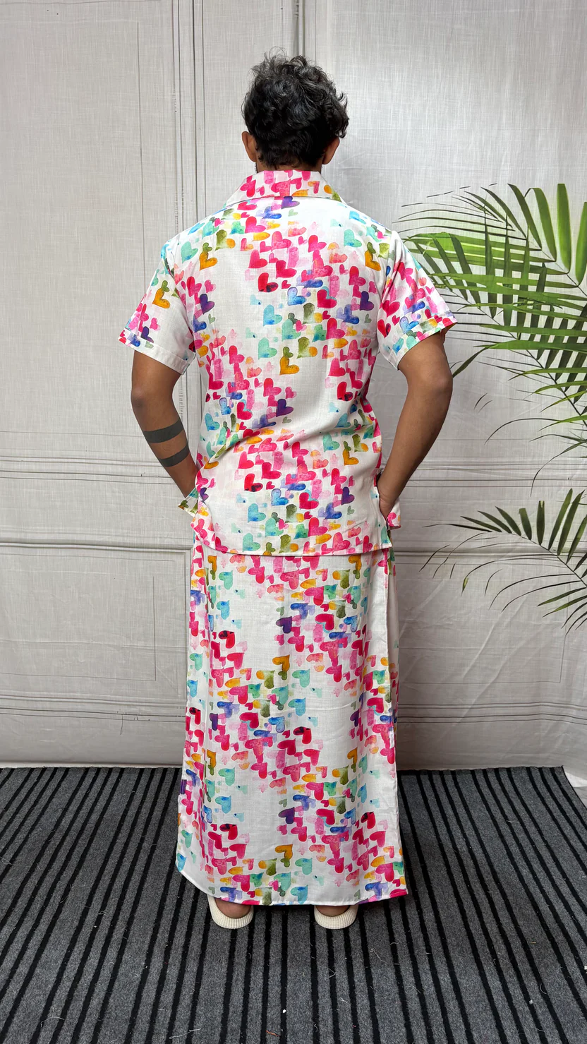 Men Heart Motif Print Pajamalungi - Image 3