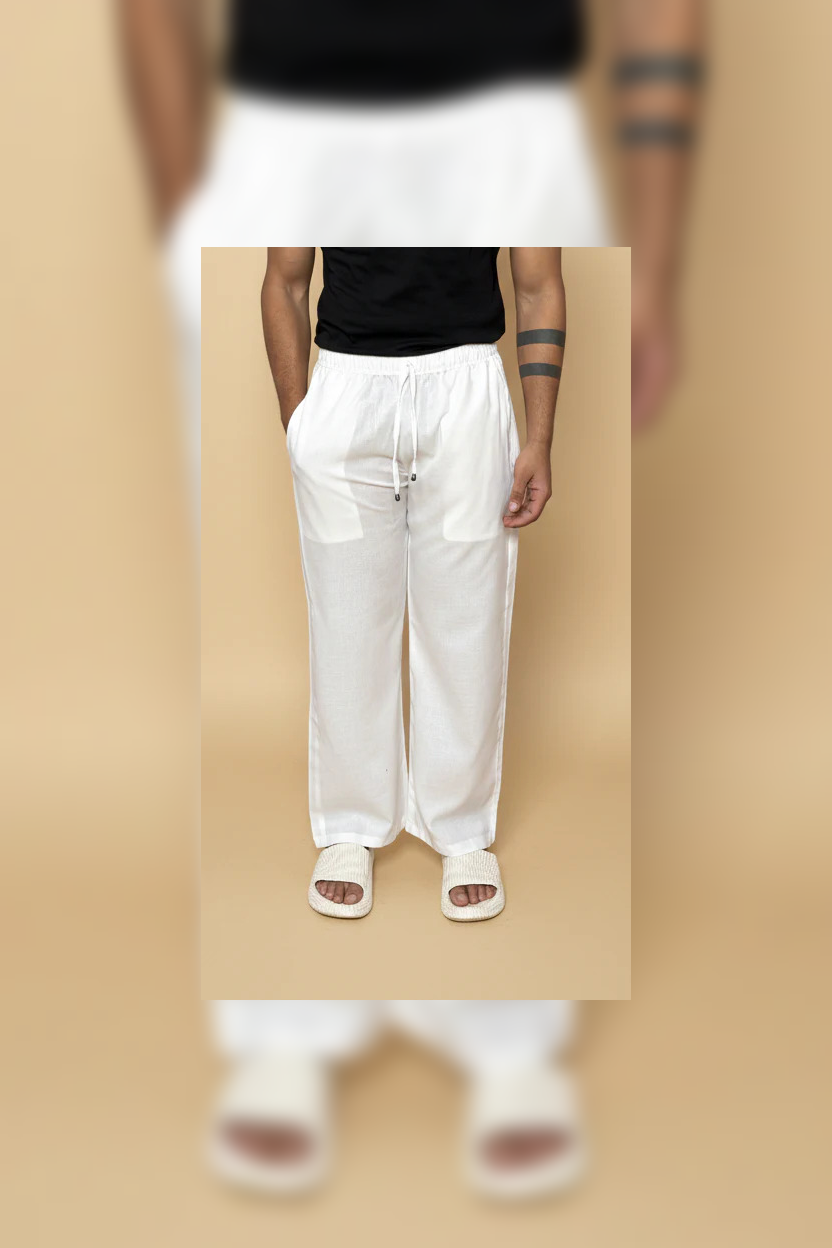 Men Plain White Pajama