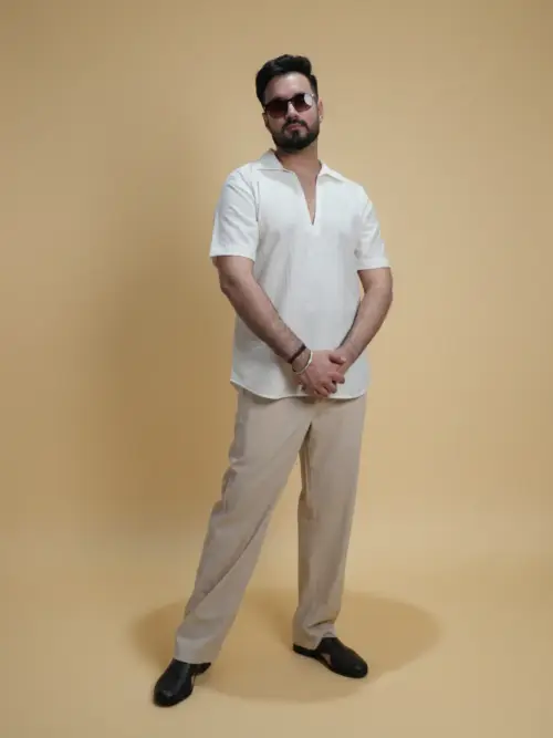 Men Mid Rise Beige Colour Cotton Lounge Pajama Pant