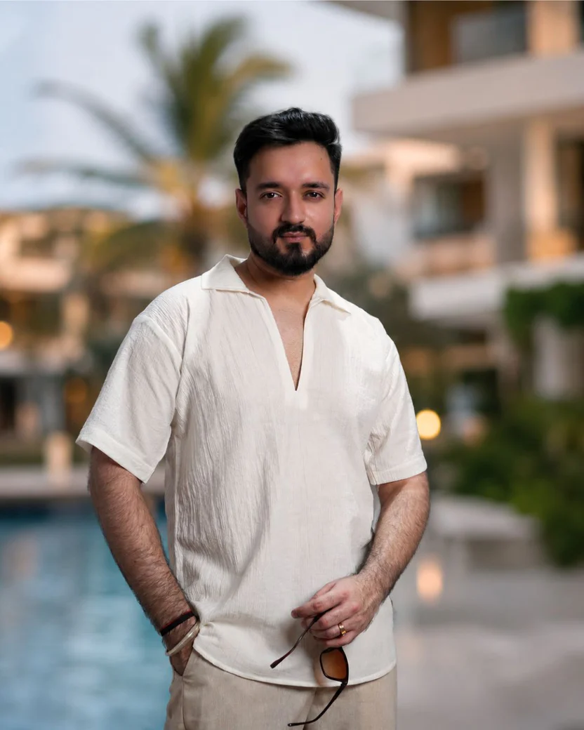 Men Ivory Colour Marina Chiffon Kurta Shirt